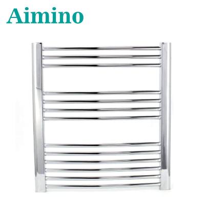 China Modern Chrome Curved Heated Towel Rail W500mm x H800mm Central Heating Towel Radiator for sale