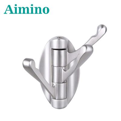 China Sustainable Bathroom Towel Hook Chrome Plated Wall Mounted Square Base Coat Hook for sale