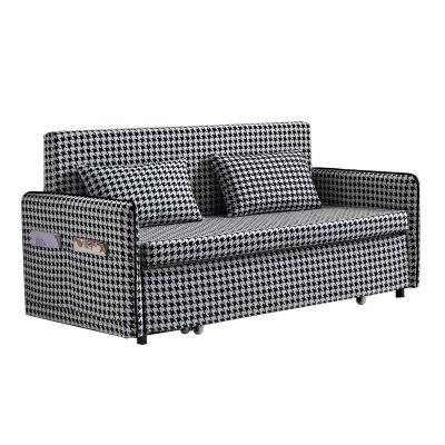 China Foldable Living Room Low Prices Folding Three Seat Modern Fabric Sofa Bed With Storage for sale