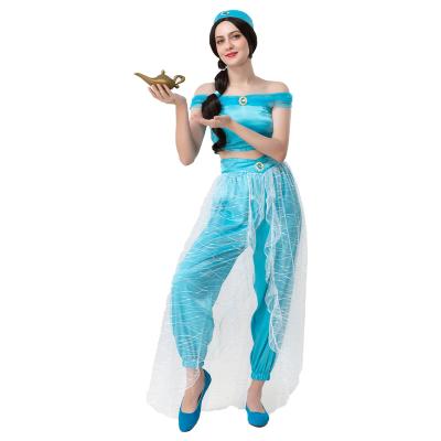 China Halloween Party New Movie Party Costume Performance Wear Adult Women Girls Halloween Aladdin Jasmine Princess Cosplay Costume For for sale