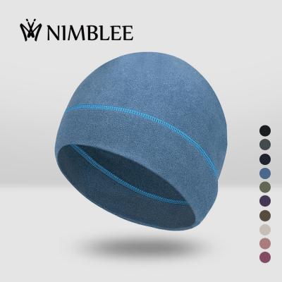 China Winter sports breathable windproof rabbit fleece knit plain beanie hat for running for sale