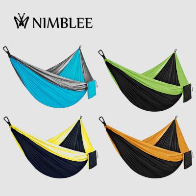 China Hot selling on amazon outdoor portable parachute nylon camping hammock with tree strap for sale