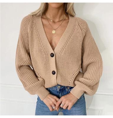 China 2021 ZACAVIA 2021 women's breathable autumn and winter new sale sweater lantern sleeve knitted cardigan loose warm for sale