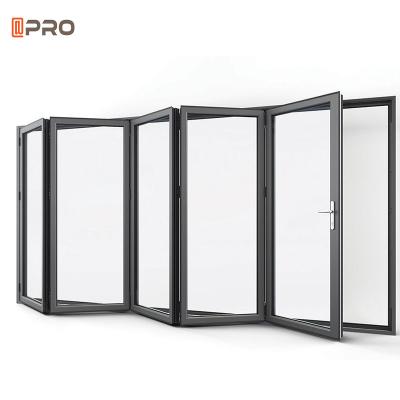 China 2.0 mm aluminium bi-vouwdeur dubbele beglazing schuifdeur vouwdeur woningbouw buitenkant Te koop