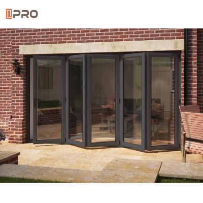 China Waterproof Low E Glass T5 Aluminium Bifold Doors For Balcony Decoration for sale