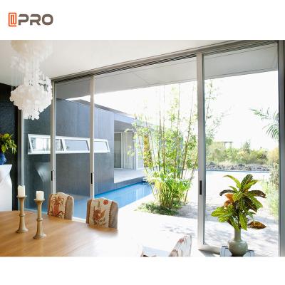 China Modern Powder Coated Aluminium Frame Patio Doors Double Glass Sliding for sale