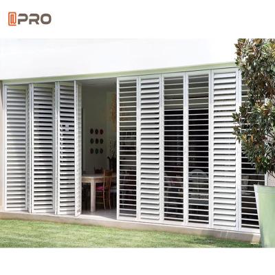 China Hollow Blind Shutter Aluminium Louver Window Metal Thermal Break Villa Louver Shutter Window for sale