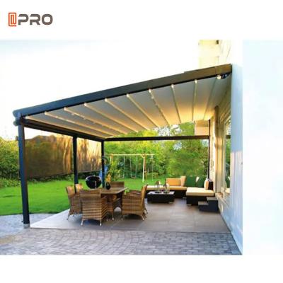 China Einziehbare moderne Pergola-Gartenpavillons aus Aluminium für luxuriöse Wintergärten zu verkaufen