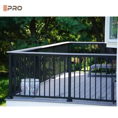 China Modern Customization Aluminum Slat Fence Black Balustrades Handrails for sale