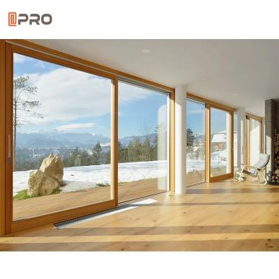 China Balkon Geruisloos Aluminium Glijdend Glasdeuren Buiten Soundproof Patio Glijdende Pocketdeuren Te koop