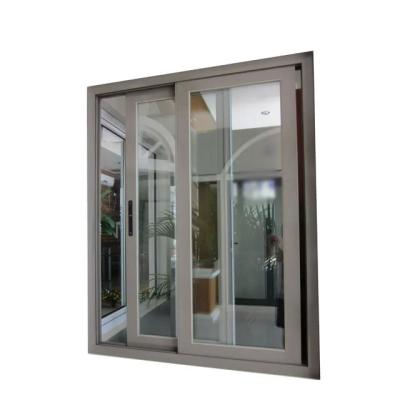 China Tinted Glass Window Tempered Glass Section Aluminium Frame Schuifglas Venster Te koop