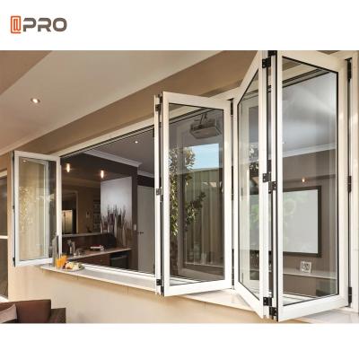 China Aluminum  Bi Folding Window Bi Folding Glass Window With Security And Flexible Opening Patterns for sale