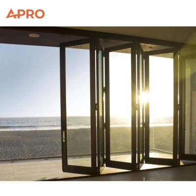 China Aluminum Folding Doors Sliding Patio Doors Shower Doors Patio Doors Barn Doors Folding Sliding Glass Doors for sale