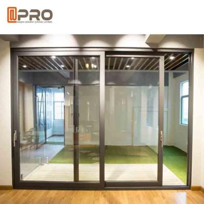 China Durable Aluminium Sliding Glass Doors Anodized Surface Finishing Sliver Color pocket slide door,room sliding door cheap for sale