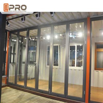 China Heat Insulation Aluminium Glass Folding Doors Double Glazed Folding Doors room dividers accordion folding doors for sale