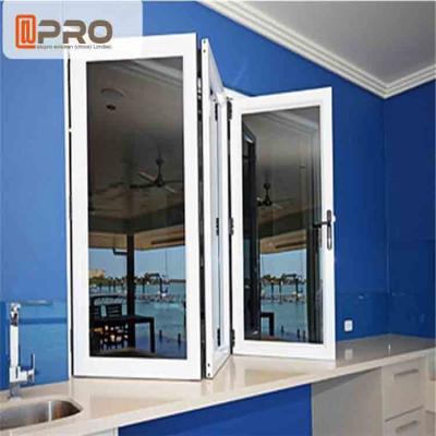 China Folding Open Style Aluminium Glazed Window Powder Coated Surface Treatment bi-fold aluminum door,bi-folding windows for for sale