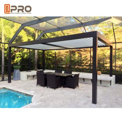 China Tejado de aluminio de apertura horizontal motorizado de la persiana del modelo de la pérgola de aluminio moderna de la lumbrera en venta