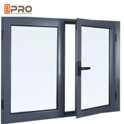 China Ventana de aluminio vertical esmaltada doble de aluminio negra del marco de la ventana de desplazamiento del marco del puente de la ventana en venta