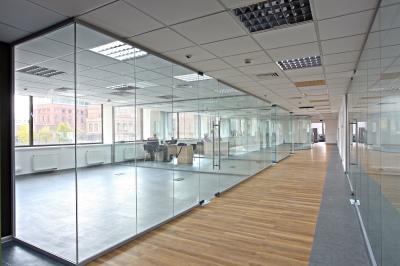 China Modern Double Glazed Office Partitions 6063-T5 Grade Aluminum Alloy Frame for sale