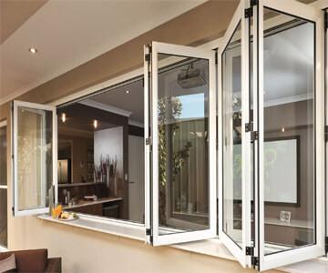 China Balcony Vertical Screen Aluminum Bifold Windows for sale