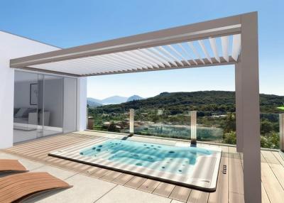 China 5m x 3m Garten-listete Aluminiumrohr-Pergola ISO9001 auf zu verkaufen