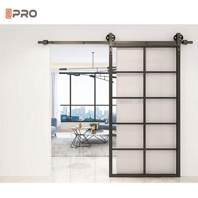 China Interior Aluminum Sliding Glass Barn Door 96 X 80 For Bedroom for sale