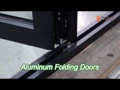 customized exterior aluminum glass patio bi folding door thermal break system waterproof