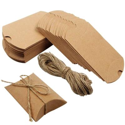 China Recyclable Factory Custom Stock Kraft Paper Candy Pillow Box for sale