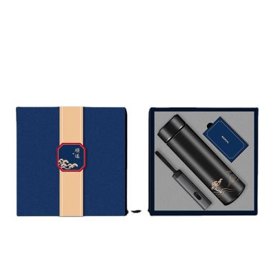 China Financial Institutions Latest Insulated Mug Blue Business Two Piece Gift Set for sale