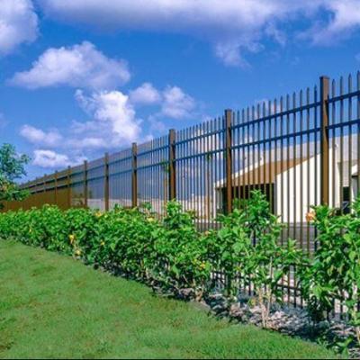 China Easily Assembled Custom Metal Fencing System Panels Wood Grain Aluminum Post Fence for sale