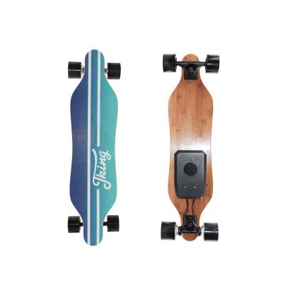 China Adult Profession 7 Wheel Dual Hub Decks Customized Maple Skate Board Mini Motor 70mm PU Wheel Longboard Electric Skateboard for sale