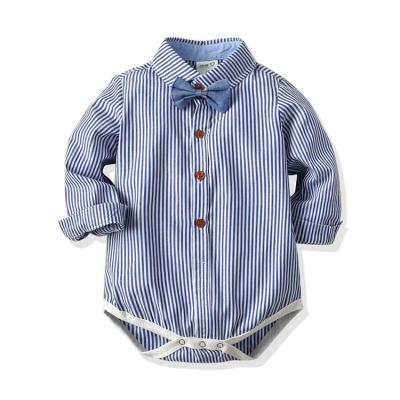 China Regular Regular Baby Boy Clothes High Quality Cotton Nice Romper Bow Tie Shirt Romper Set for sale