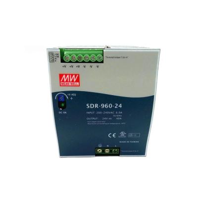 China Single Output Industrial DIN RIGHT MID RAIL With AC/DC Power Supply SDR-240-24 SDR-960-24 DIN Rail 960W 24V 40A Switching Power Supply for sale