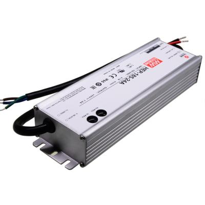 China Resist Vibration Test MEDIUM WELL IP68 Power Supply 10G 12V~54V HEP-185 Series HEP-185-24 24V Fanless Power Supplies Outdoor In Waterproof Aluminum Case for sale