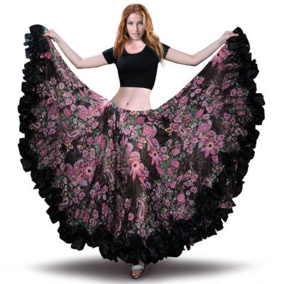 China Western American Chiffon Tribal Dress Sets 720 Degrees For Belly Dancewear Performance Training for sale