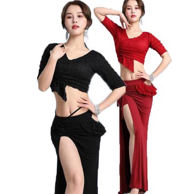 China Fashionable Asymmetrical Short Sleeve Dance Dress Daily Training Apparel for sale