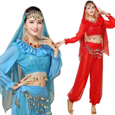 China Shiny Wrle Collar Dance Sets Indian Stage Performance2pcs Set For Women Costumes for sale