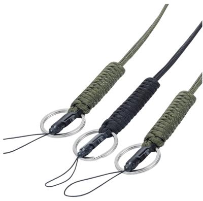 China Nylon with Polyester Military Grade Collar Paracord Lanyard Keychain Whistles Cord Wrist Service Strap for sale