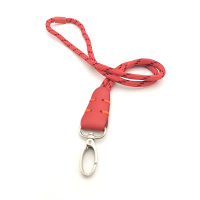 China Round Polyester Rope Lanyard With Metal Hook for sale