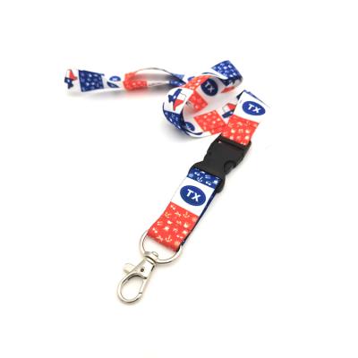 China Promotional Polyester Custom Printed Polyester Neck Lanyard With Logo Free Sample for sale