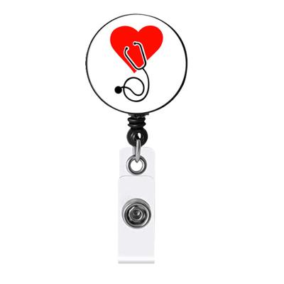 China Hot Selling ABS Stethoscope Nurse ID Badge Reel with Clip for sale