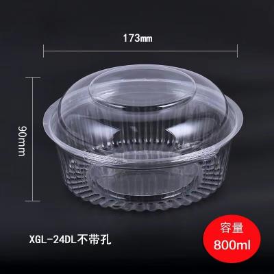 China Single Wall Disposable Plastic Vegetable And Fruit Boxes With Lids Salad Bowl Pet for sale