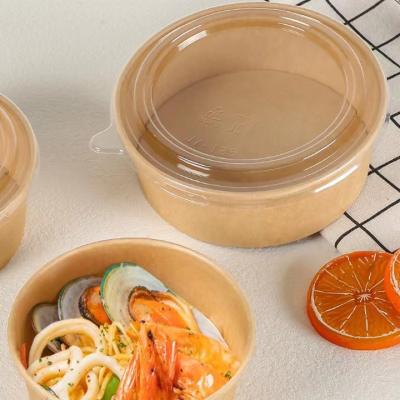 China Disposable noodle bowl Kraft paper bowl customization printing logo salad bowl with lids buy disposable cup wholesale for sale