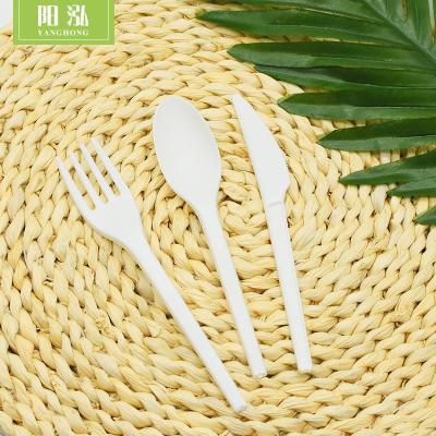 China CPLA Disposable Biodegradable Compostable Cutlery Set Eco-friendly Knife Fork Spoon for sale