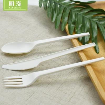 China 6.5 Inch Knife Viable Biodegradable and Compostable CPLA Cutlery Set/ Disposable Fork/Spoon for sale