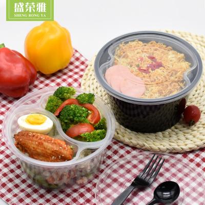 China Disposable 2 Layer Disposable Fast Food Plastic Round Bowl for sale