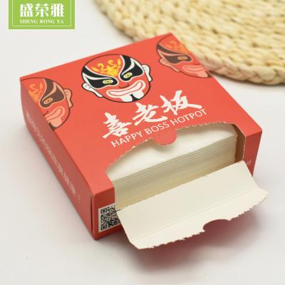 China Restaurant White Paper Napkin In Box OEM Printing Logo for sale