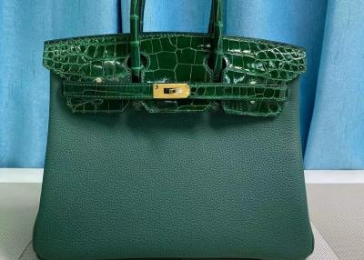 China Emerald Crocodile Skin Bag, bolsa da pele do jacaré da curvatura do metal para mulheres à venda