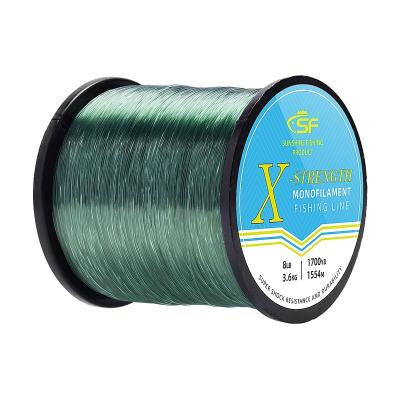 China Line Sink Premium Monofilament High Impact Fishing Line Spool Leader Strong Mono Nylon Material Line Low-Vis Green 30LB for sale