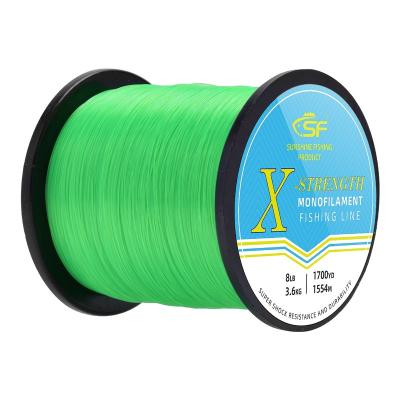 China Line Sink Premium Monofilament High Impact Fishing Line Spool Leader Strong Mono Nylon Material Line High-Vis Green 40LB for sale